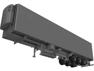 Reefer Trailer 3D Model preview