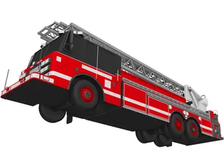 Pierce Firetruck Ladder 3D Model preview