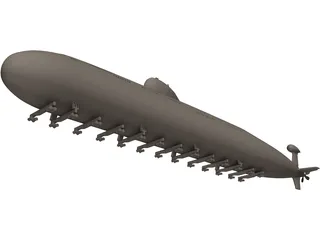 APL Victor III Submarine Russia 3D Model preview