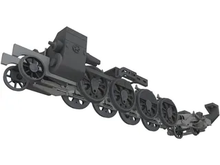 Train Chassis Detailed 3D Model preview