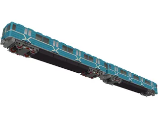 Underground Moscow Train 3D Model preview