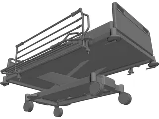 Hospital Bed 3D Model preview