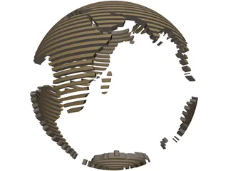 Globe World Map 3D Model preview