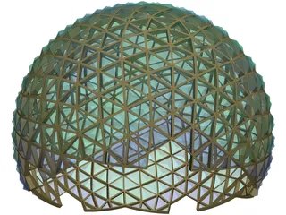 Geodesic Dome 3D Model preview