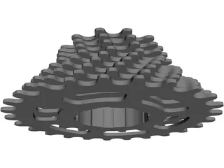 Cassette 9 Speed Rear 3D Model preview