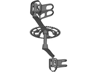 Pedals and Crankset 3D Model preview