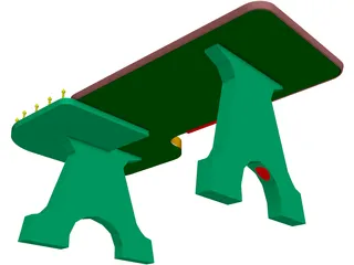 Roulette Table 3D Model preview