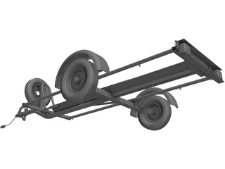 Motorcycle Trailer 3D Model preview