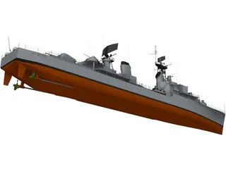 Destroyer Friesland (1958) 3D Model preview