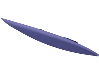 Tandem Kayak Boat 3D Model preview