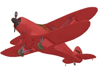 Beechcraft 17 Staggerwing 3D Model preview