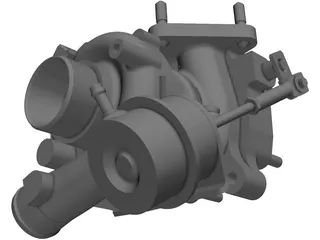 Turbo Garrett GT 12 with Wastegate 3D Model preview
