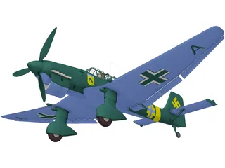 Junkers Ju 87B-1 Stuka 3D Model preview