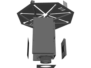 Satellite Deployed 3D Model preview