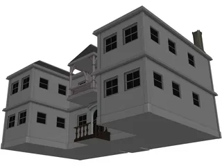 2-Story Vacation House 3D Model preview