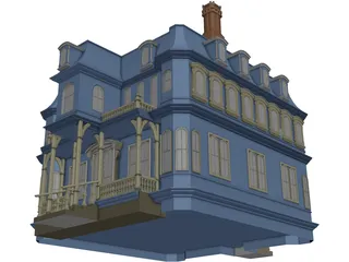 2-Story Victorian House 3D Model preview