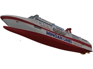 Cruise Ship Europe 3D Model preview