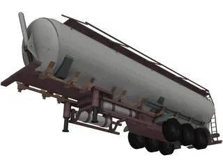 Tanker Trailer 3D Model preview