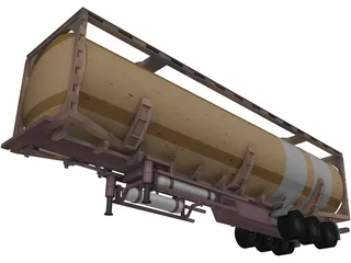Tanker Trailer 3D Model preview