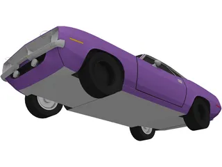 Plymouth Cuda 440 (1973) 3D Model preview