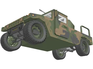 Hummer H1 Army 3D Model preview