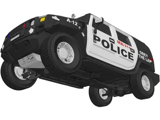 Hummer H2 Police 3D Model preview