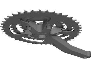Bicycle Crank Shimano Alivio Right 3D Model preview