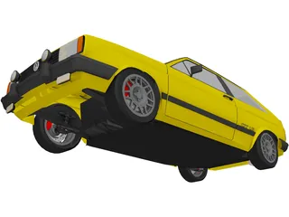 Volkswagen Gol GT (1986) 3D Model preview