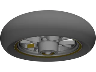 Wheel Motorcycle Rear 16 Inch 3D Model preview