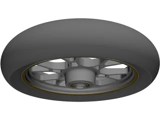 Wheel Motorcycle Front 16 Inch 3D Model preview