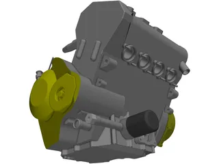 Honda CBR-600RR Engine (2005) 3D Model preview