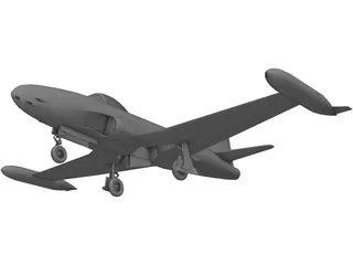 Lockheed F-80 Shooting Star 3D Model preview