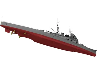 Heavy Cruiser Takao (1932) 3D Model preview
