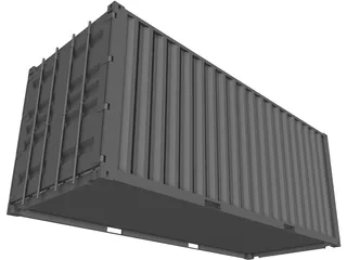 Shipping Container 20x08x08ft Movable Doors 3D Model preview