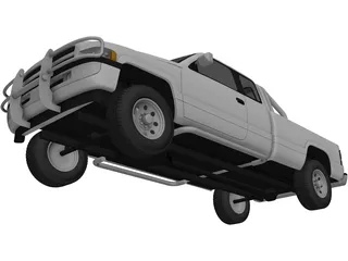 Dodge Ram Extended Cab (1996) 3D Model preview