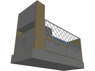 Baby Bed 3D Model preview