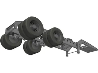 Trailer 2 Axle 3D Model preview