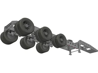 Trailer 4 Axle 3D Model preview