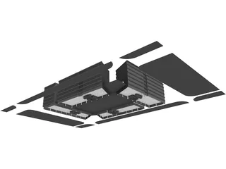 Office Building Justice City Madrid 3D Model preview