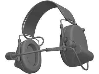 Peltor MT15H69FB-09 Com-Tac II Headset 3D Model preview