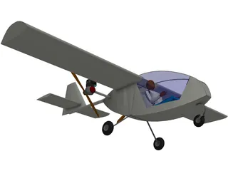 Manticore Single Seat Twin Pusher Aeroplane 3D Model preview