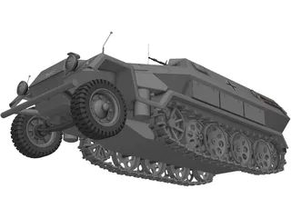 SdKfz 251/1 Hanomag 3D Model preview