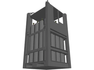 Offshore Gas Cylinder Rack 3D Model preview