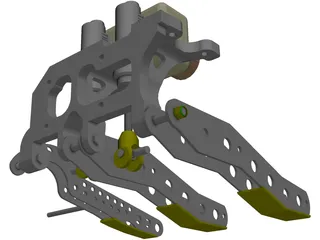 Tilton Floor-Mount Pedal Assembly 3D Model preview