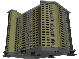 Inhabited high-rise building 3D Model preview