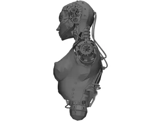 Robotic Girl 3D Model preview