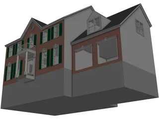 House with 2 Separate Garages 3D Model preview