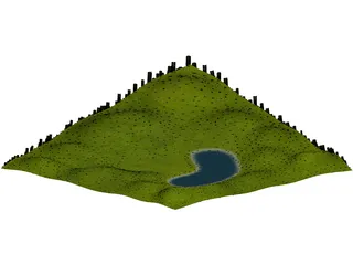 Hill Lake 3D Model preview