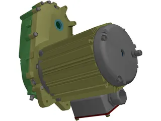 EV Drivetrain Azure 3D Model preview
