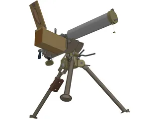 Maxim Machine Gun 3D Model preview